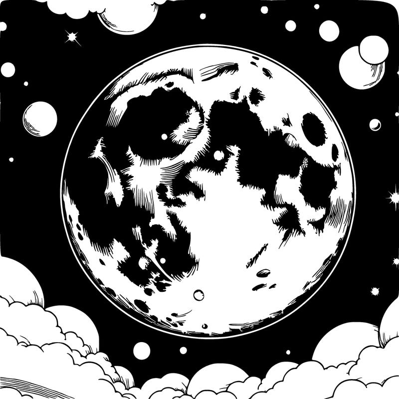 a realistic moon in space