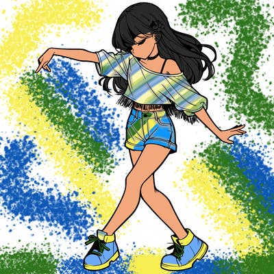 realistic girl danceing