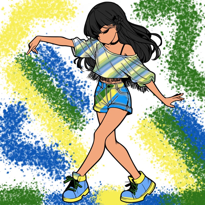 realistic girl danceing