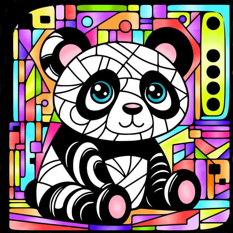 panda painting a large picasso painting