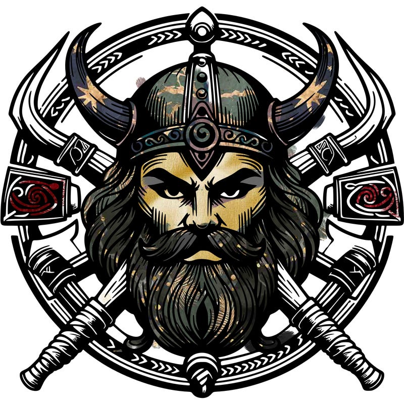 realistic valhalla god  symbol around