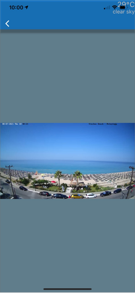 Meteology PRO - Live camera feed of Vrachos Beach in Greece on the Meteology PRO weather app