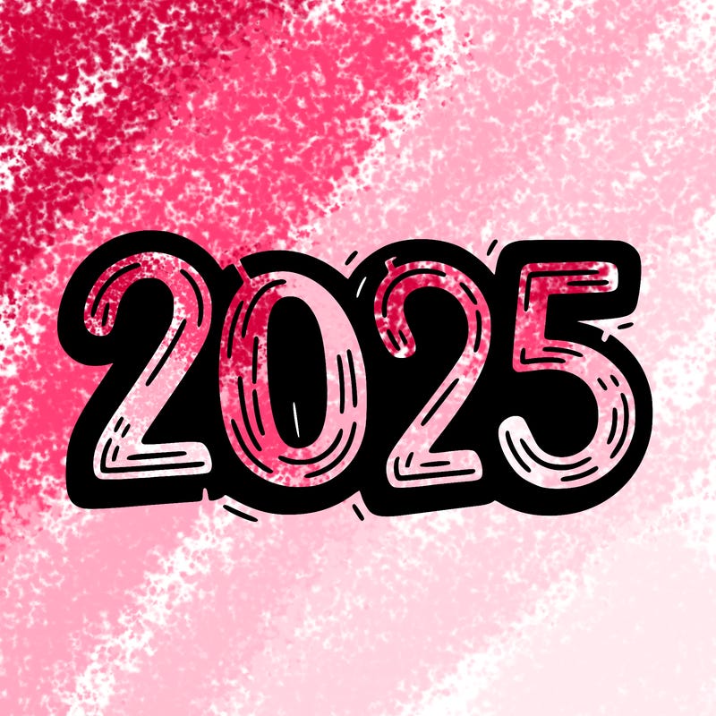 one line scrawled numbers sketch design “2025”