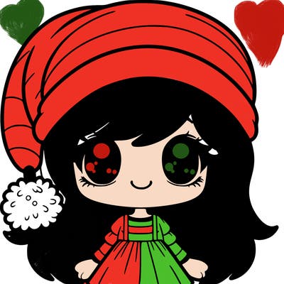 girl with a santa hat