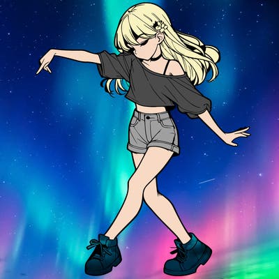 realistic girl danceing