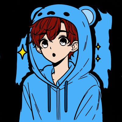 a 17 year old boy in a cute animal hoodie