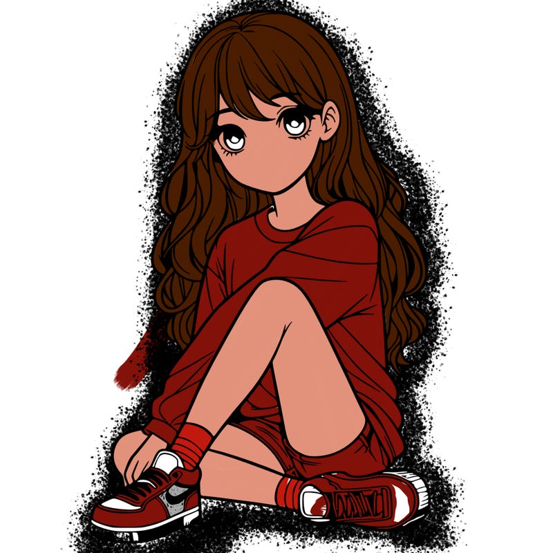 girl sitting realistic