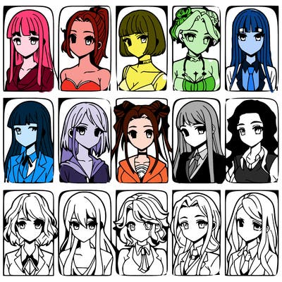 girls that look diffrent anime