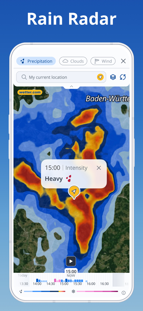 weather 24: Forecast & Radar - Real-time rain radar map with heavy precipitation intensity tracking from the weather 24 app
