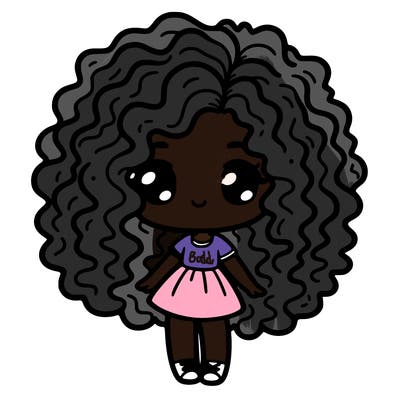 curly haired chibi girl