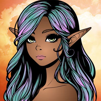 elf girl realistic dark fantasy