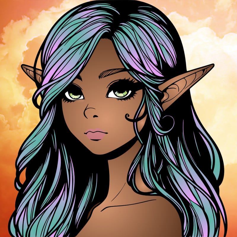 elf girl realistic dark fantasy