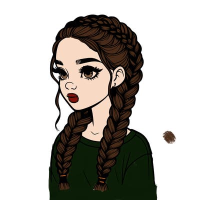 realistic girl with braids