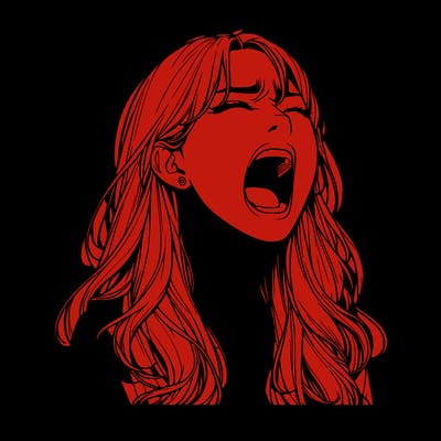 screaming realistic, girl