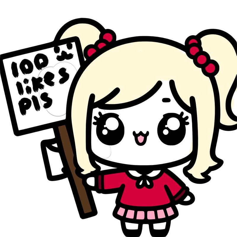kawii girl holding sign