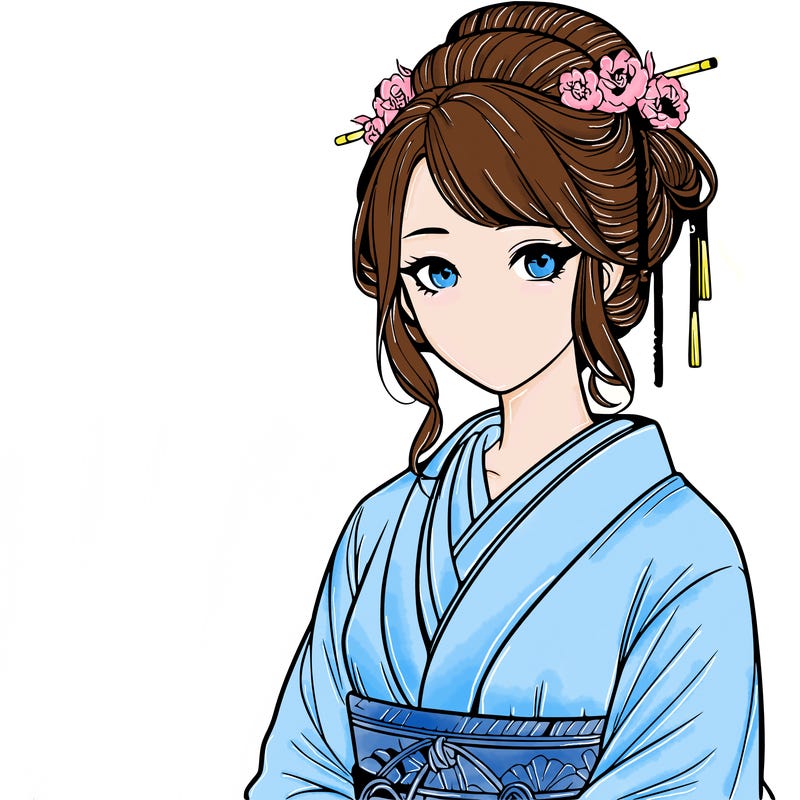 realistic beautiful japanese lady in traditional dress