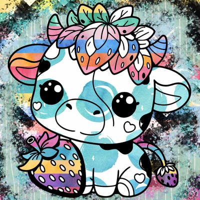 cute strawberry cow
