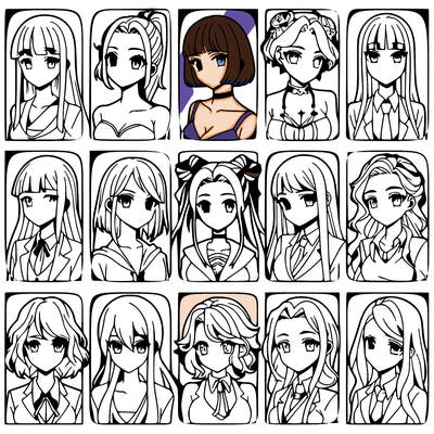 girls that look diffrent anime