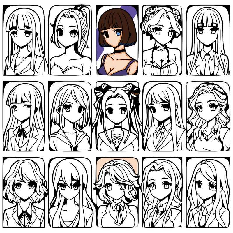 girls that look diffrent anime