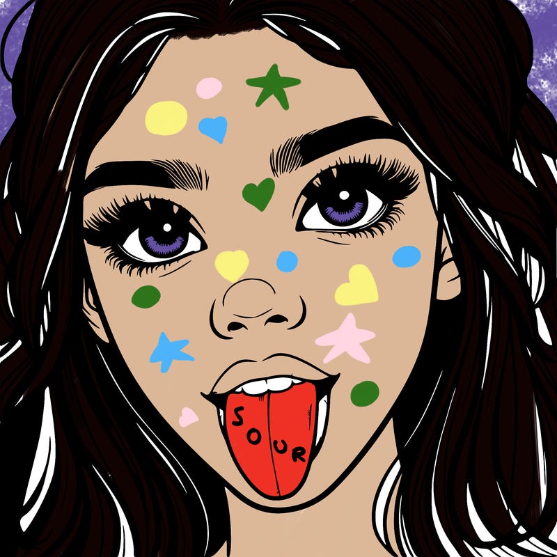 realistic girl with her tongue out