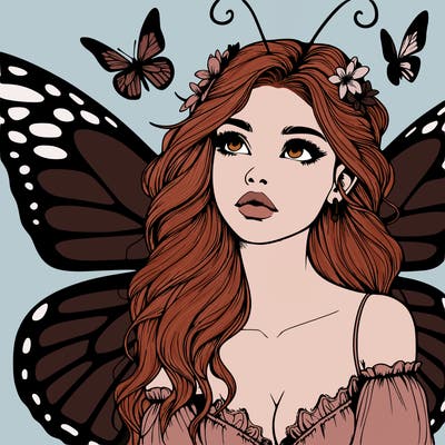 butterfly fairy realistic girl