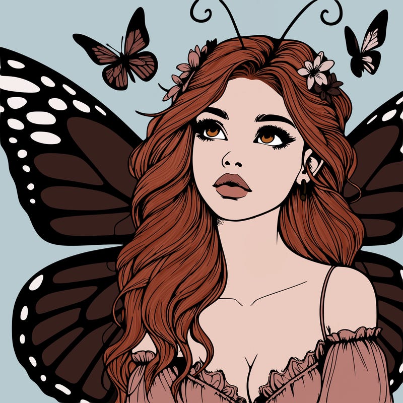 butterfly fairy realistic girl