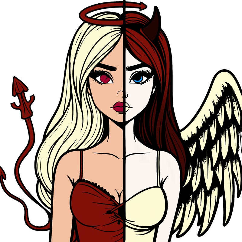devil vs angel realistic girl