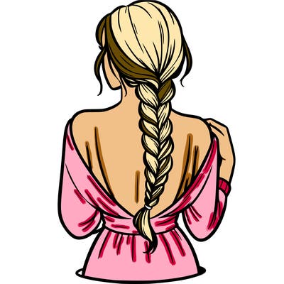 woman turning her back with a braid