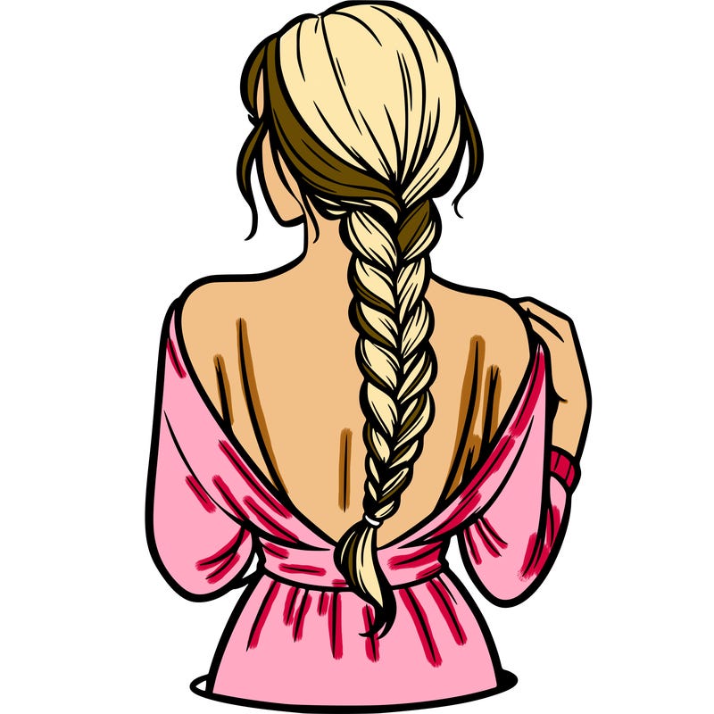 woman turning her back with a braid