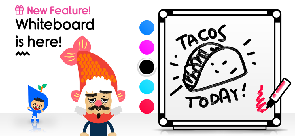 Función de pizarra de la aplicación Boop Kids para que los niños dibujen y sean creativos.