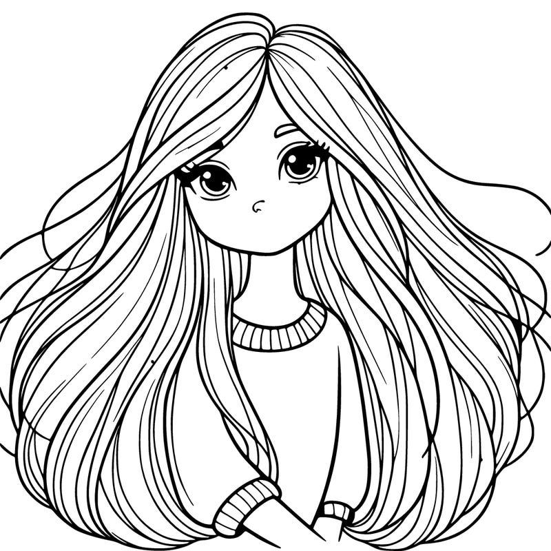 a girl with very long hair with freckles