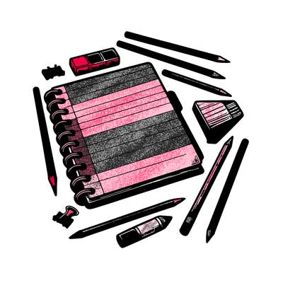 realistic blank note book