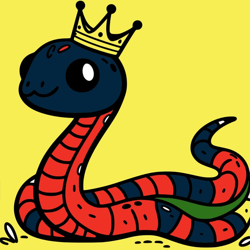 a snake with a crown