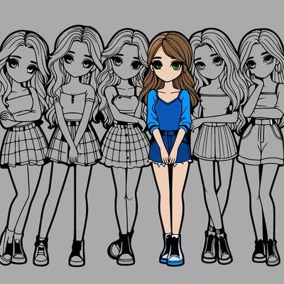 a group of girls realistic