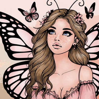 butterfly fairy realistic girl