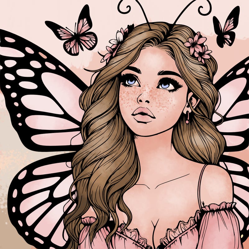 butterfly fairy realistic girl