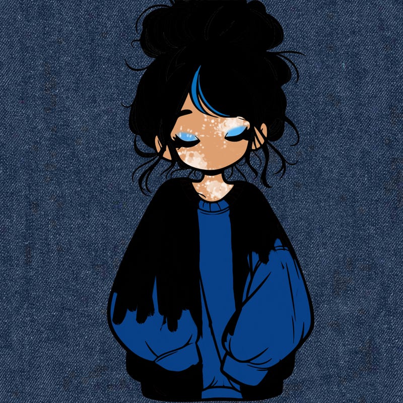 girl with baggy sweatshirt and messy bun