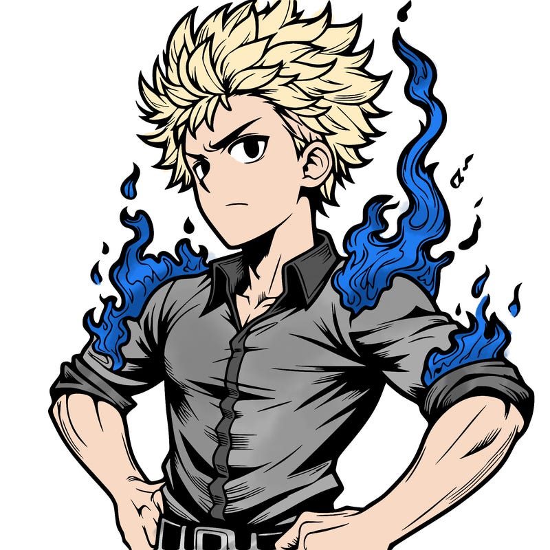 realistic manga man of fire