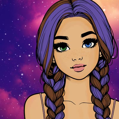 realistic girl with braids