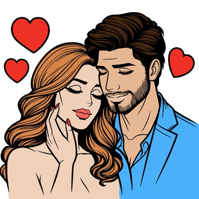 man and woman in love realistic