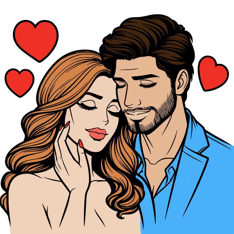 man and woman in love realistic