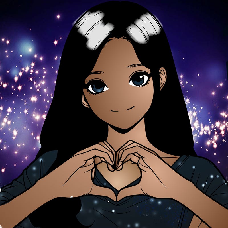 a girl doing heart hands realistic