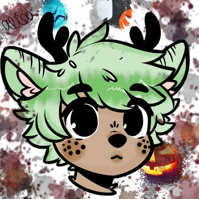a humanoid deer with soft fluffy ears