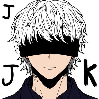 white haired man blindfolded
