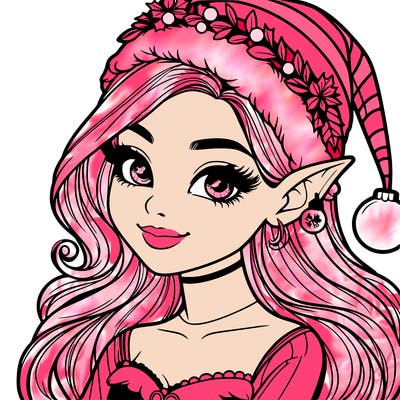 christmas girl elf realistic