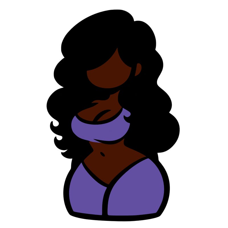 curvy woman with hair