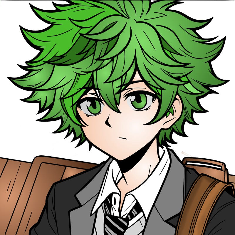manga character boy with large hair