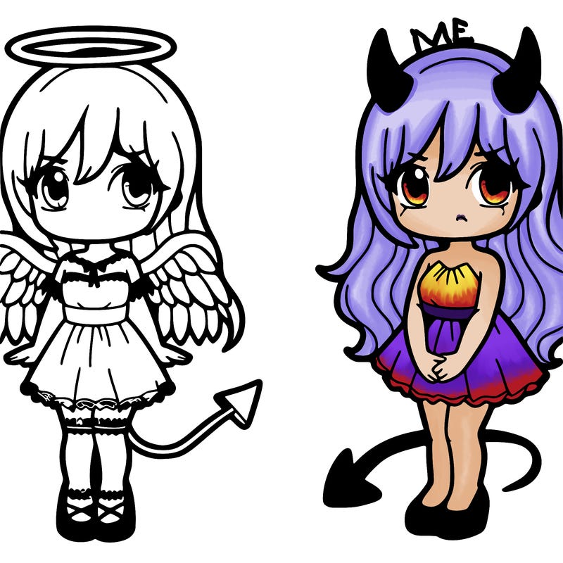 angel and devil girl