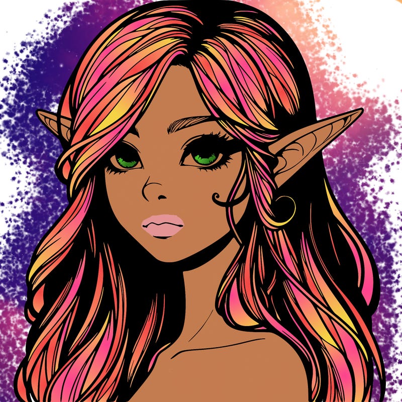 elf girl realistic dark fantasy