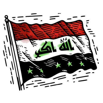 iraq flag sketch all white